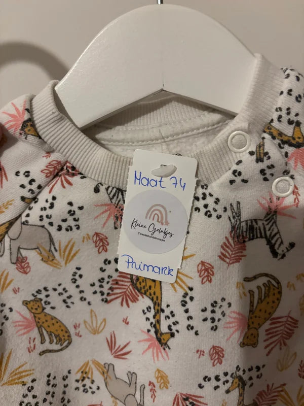 Witte sweater met diertjes