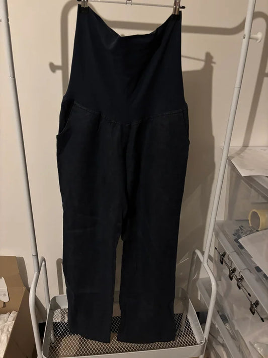 Zwarte wide zwangerschapsjeansbroek