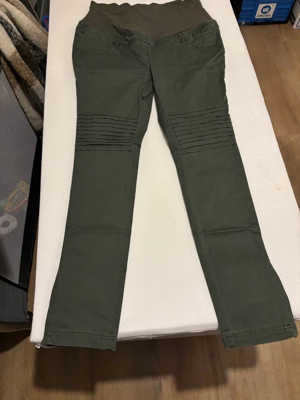 Groene zwangerschapsjeansbroek
