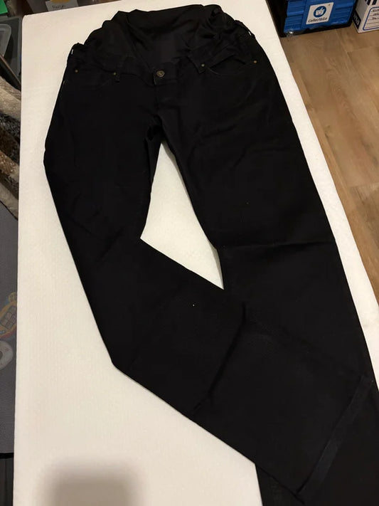 Zwarte wide zwangerschapsjeansbroek