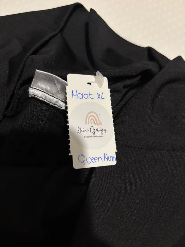 Zwarte wide zwangerschapsjeansbroek