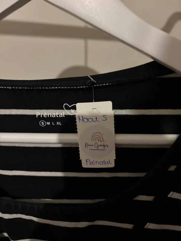 Zwarte gestreepte zwangerschaps-/borstvoedingslongsleeve