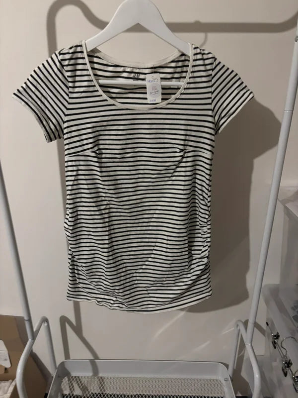 Witte gestreepte zwangerschapst-shirt