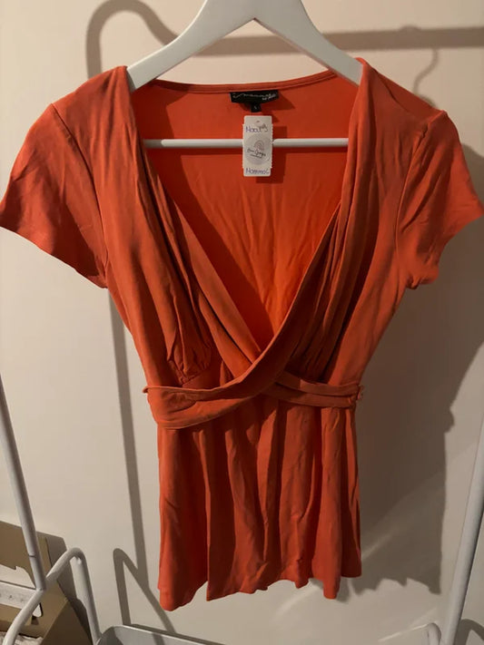 Oranje zwangerschapsblouse