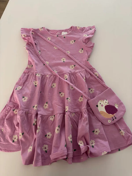 Lichtroze set: jurkje en schoudertasje