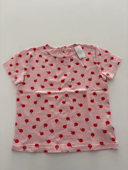 Lichtroze T-shirt met appeltjes