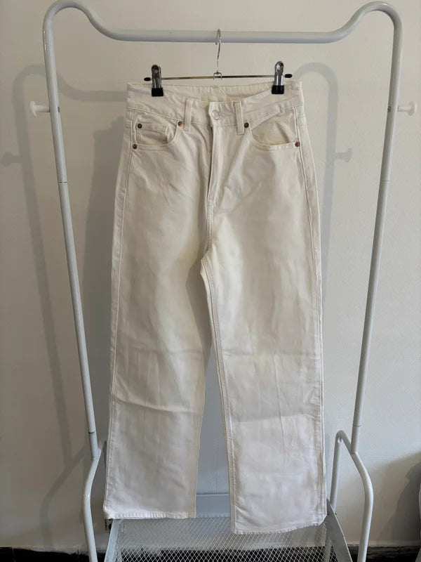 Witte wide jeansbroek