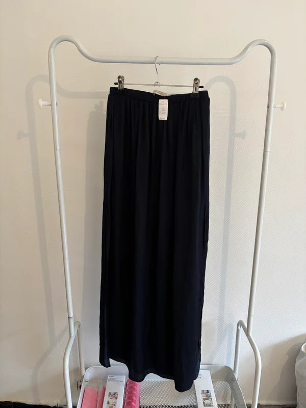 Marineblauwe lange rok