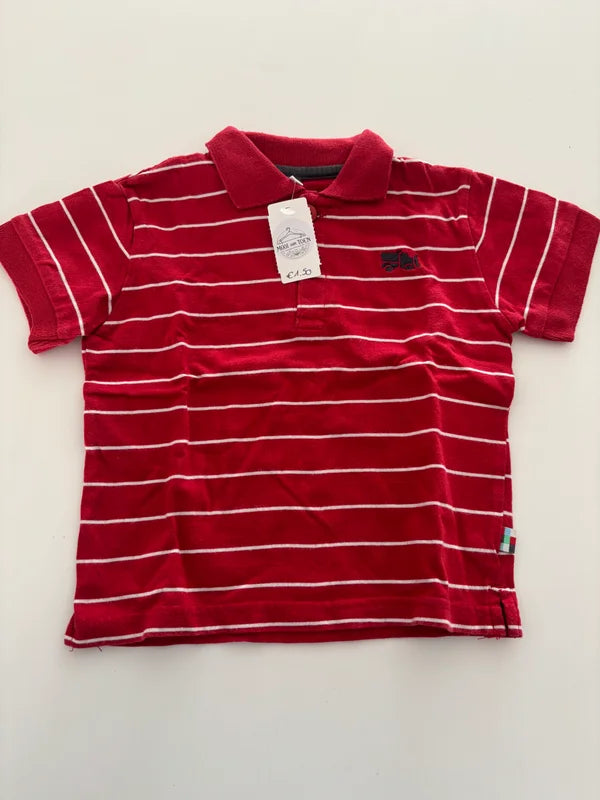 Rode gestreepte polo