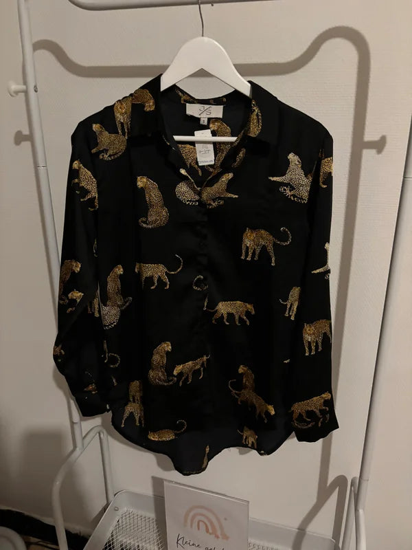 Zwart hemd met panters