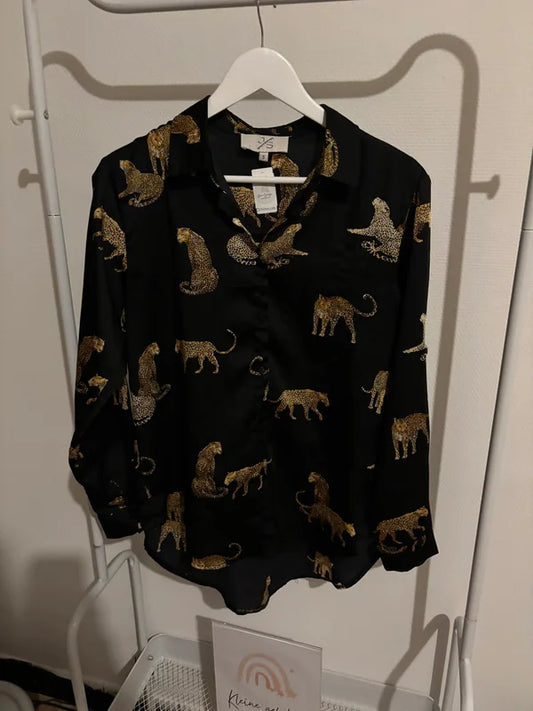 Zwart hemd met panters