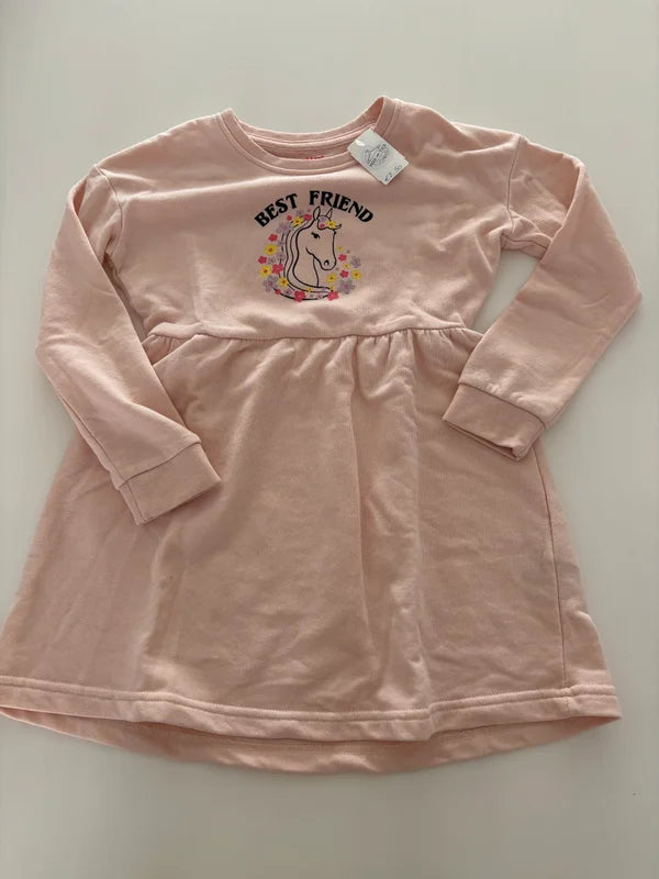 Lichtroze jurk met unicorn