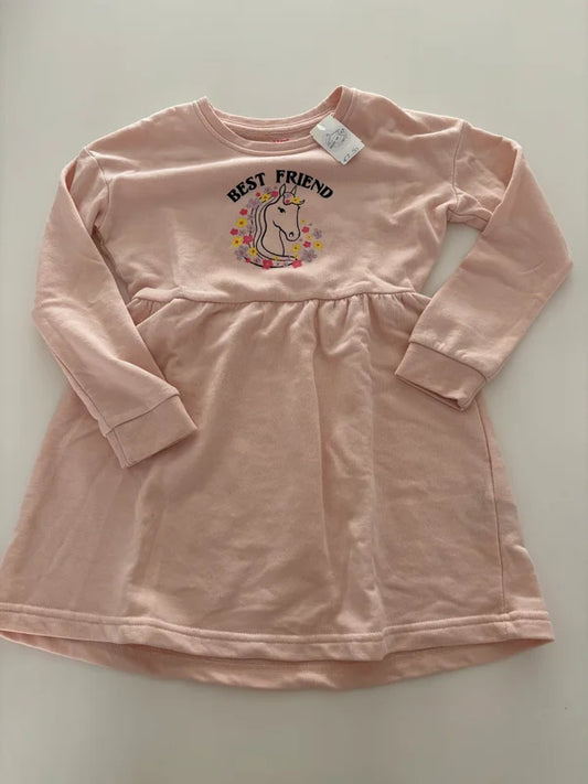 Lichtroze jurk met unicorn