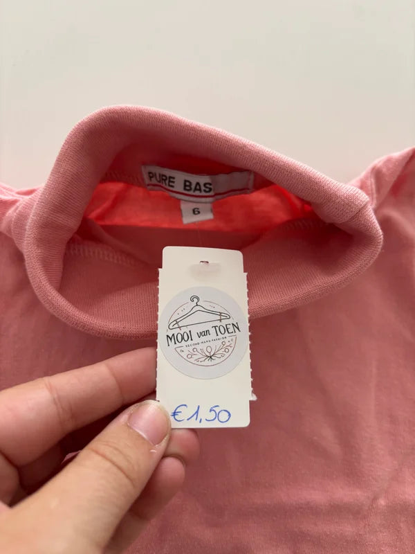 Roze longsleeve met rolkraag