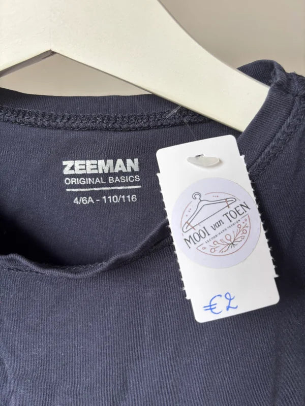 Marineblauwe basic T-shirt