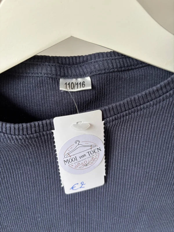 Marineblauwe ribT-shirt