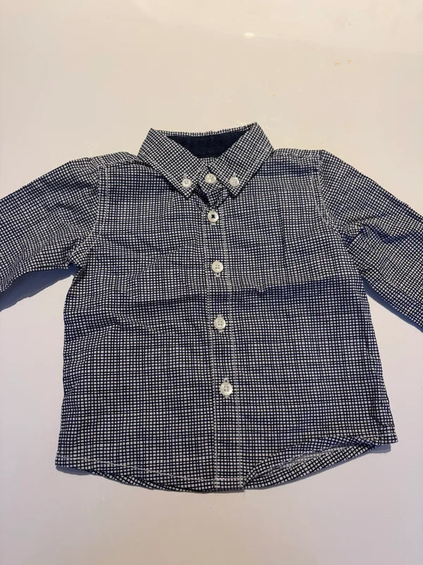 Marineblauw geruite hemdje