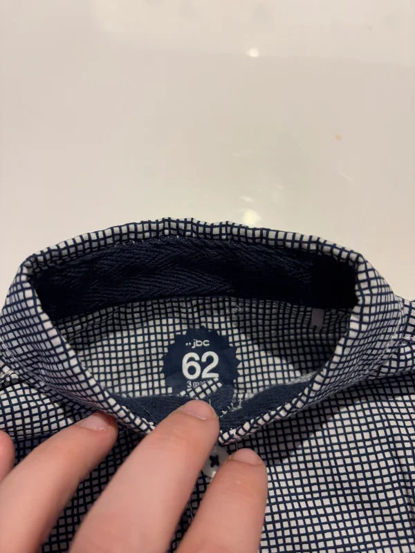 Marineblauw geruite hemdje