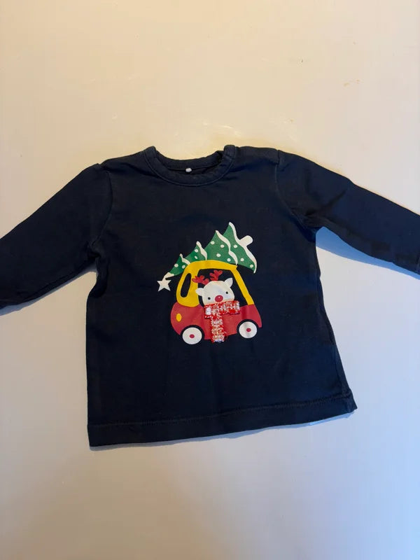 Marineblauwe kerstlongsleeve