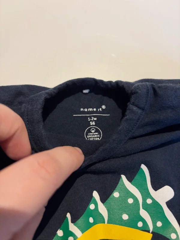 Marineblauwe kerstlongsleeve