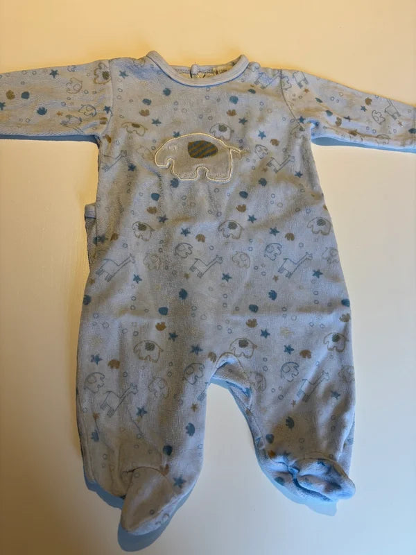 Lichtblauwe eendelige winterpyjama