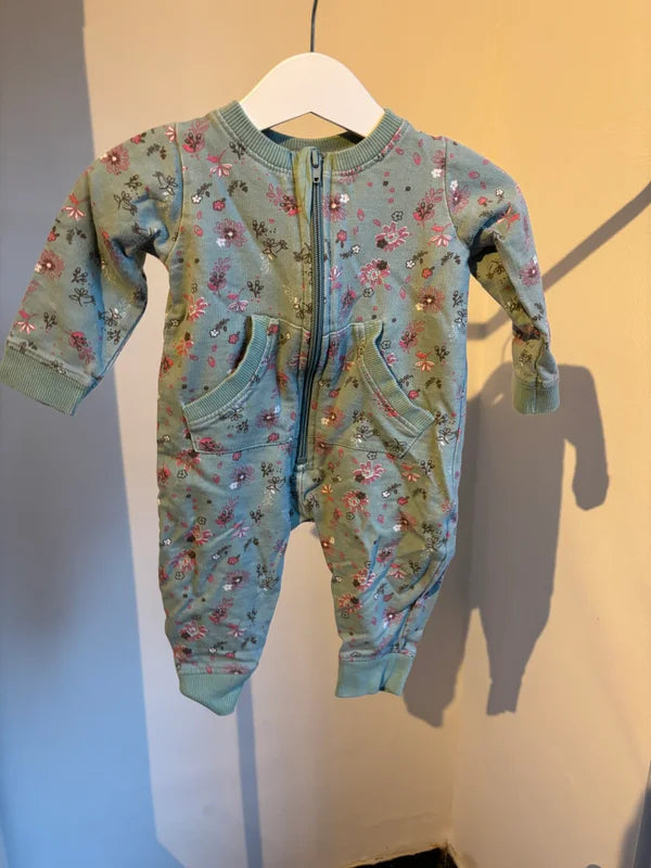 Turquoise boxpakje met rits