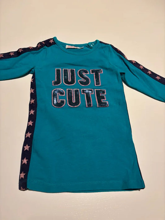 Turquoise jurkje "Just cute"