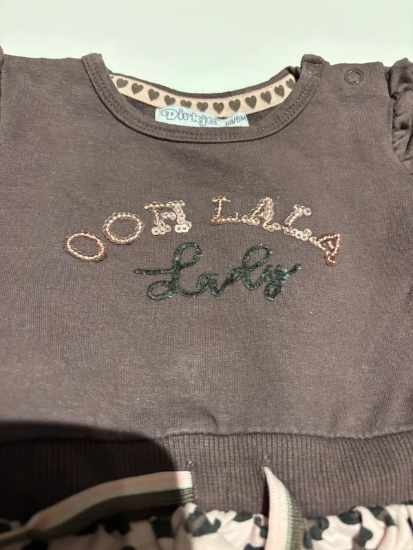 Bruin jurkje "Ooh lala laby"